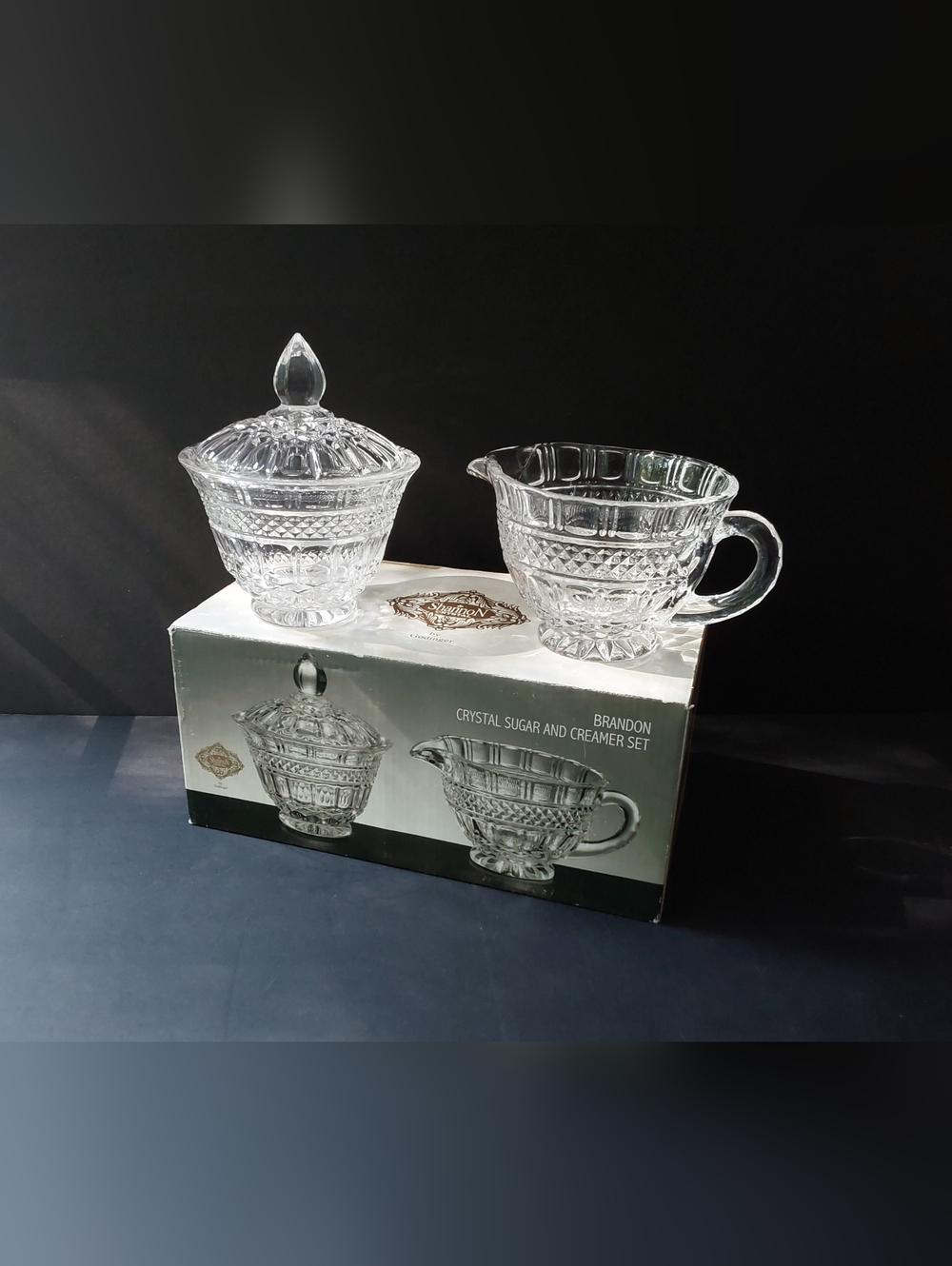 SHANNON Crystal Sugar and Creamer Set